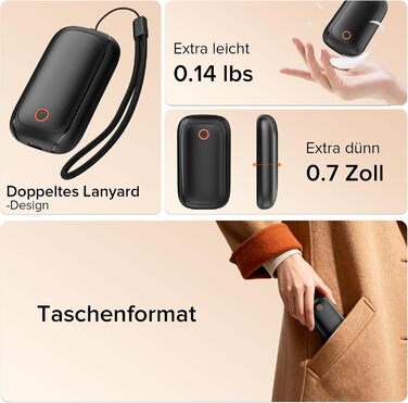 Електричні грілки для рук 2 шт. - акумуляторні, з магнітною застібкою, до 12 годин роботи, чорні - подарунок для жінок та чоловіків