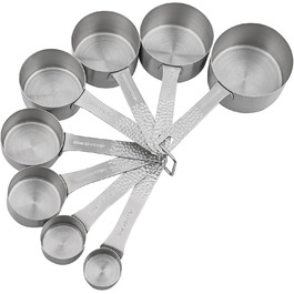 Smithcraft Measuring Cup Set, 8-Piece Dry Measuring Cup Set, 18/8 Stainless Steel Measuring Cups for Baking, Metal Kitchen Measuring Cups with 1/16, 1/8, 1/4, 2/3, and 3/4 Measuring Cups, Cooking Utensils