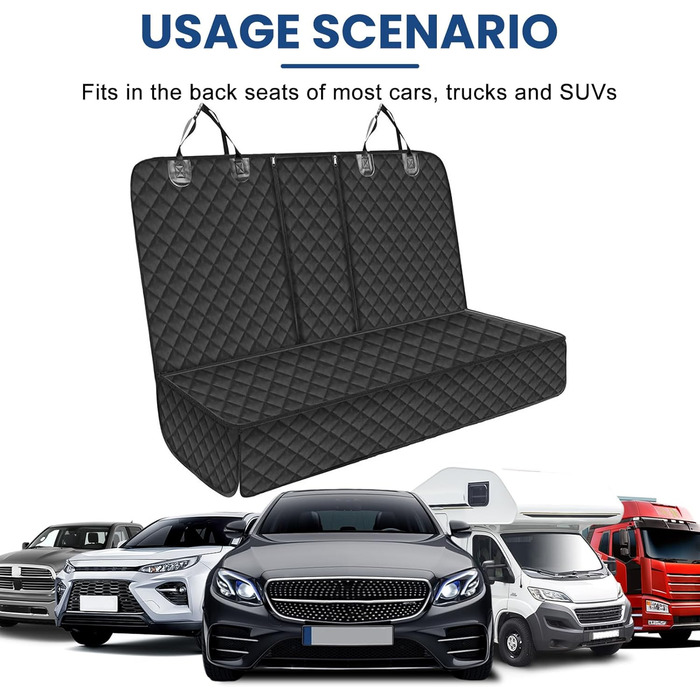Захист сидіння автомобіля для собак: водовідштовхувальний, антиковзаючий, стійкий до подряпин (135 x 120 см)