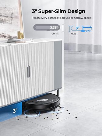 Робот-пилосос Laresar з функцією миття, 4500Pa, 3-в-1, сумісний з Alexa, 180 хв роботи, для шерсті тварин, килимів, твердих підлог