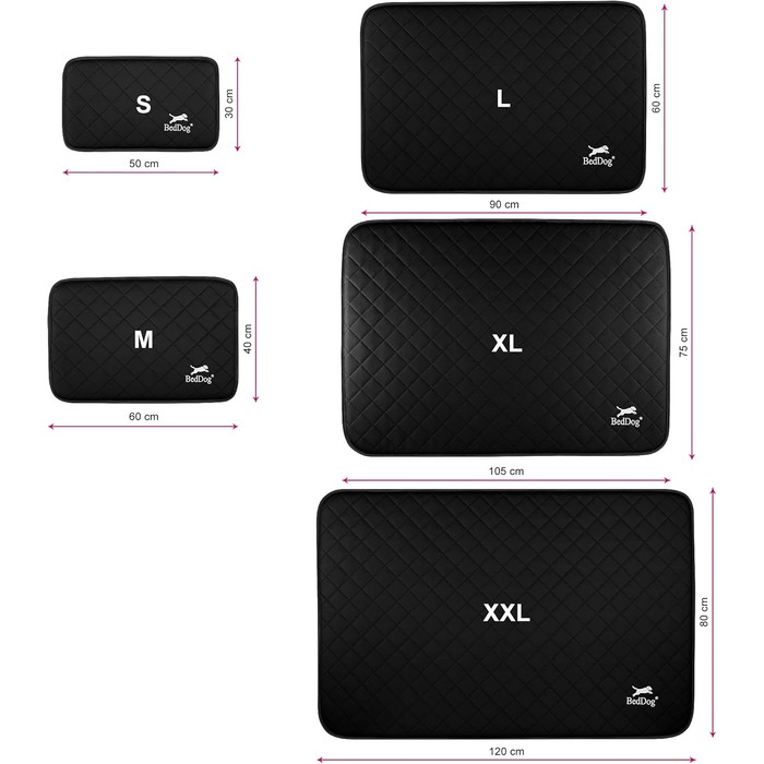 Килимок для собак BedDog® Nelly - комфортний лежак для тварин, штучна шкіра, 90x60 см, пісочний/кремовий колір