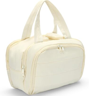 Чоловіча та жіноча дорожня косметичка Axcone, велика, широка, для подорожей, органайзер для макіяжу та косметики, ручна сумка, косметичка для ручної поклажі (Beige)