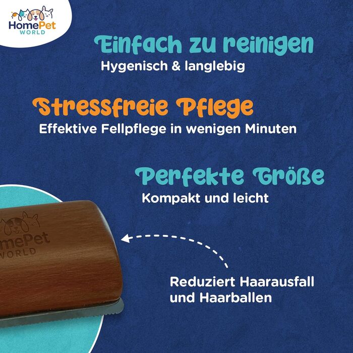 Двостороння щітка для собак та котів HomePetWorld - для догляду за довгою та середньою шерстю, видаляє клубки та підшерстя