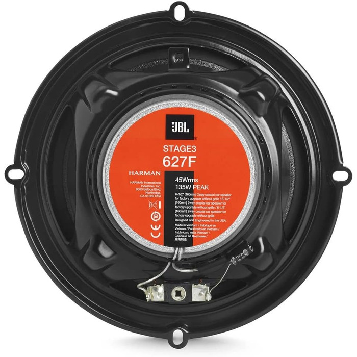 Автомобільна акустика JBL Stage3 627F 2-смугові 16 см, 225 Вт, стереосистема Harman Kardon, комплект 2 шт, 6,5