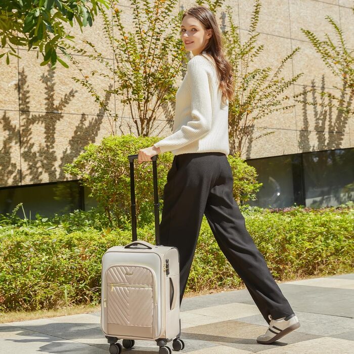 Рюкзак-валіза LOVEVOOK для жінок, 40L, ручна поклажа, водонепроникний, для ноутбука, подорожі, бізнес (20-дюймовий валіза, Бежево-хакі)