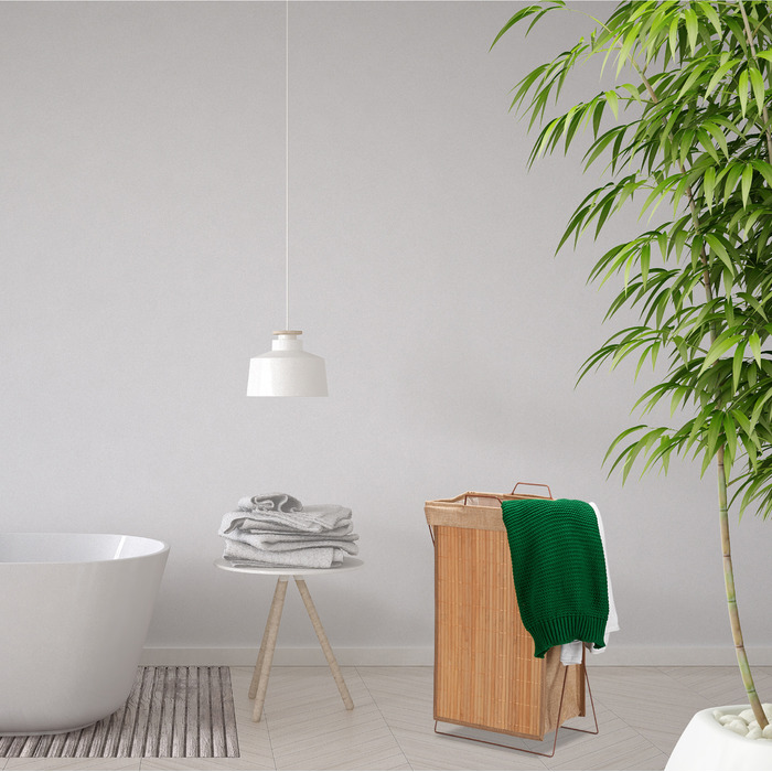 Relaxdays Laundry Basket Bamboo with Frame