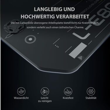 Ергономічний ігровий стіл SENSE7 для ПК з поверхнею з вуглецевого волокна, 120x60 см, Cybernetic