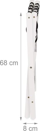 Relaxdays Folding Suit Stand, Suit Stool Wood, HBT: 54.5 x 66 x 44.5 cm, 2 Shelves, Suit Storage Hotel, white, 10029975_49