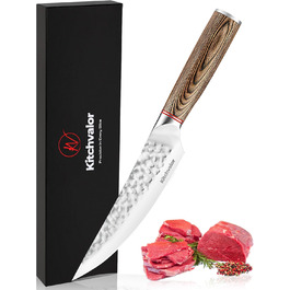 Ніж кухарський Kitchvalor 6 дюймів з високим вмістом вуглецю, з нержавіючої сталі, з ергономічною ручкою, подарункова коробка