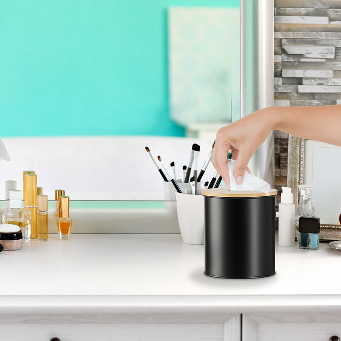Relaxdays Cosmetic Container 2 l with Bamboo Lid