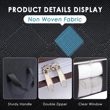 Органайзери для зберігання AIOR, 4 шт., 90 л, для постільної білизни, одягу, ковдр, подушок, 60x40x35 см