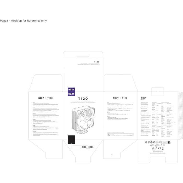 Охолоджувач CPU NZXT T120 - білий, 120 мм, 4 теплові трубки, підтримка Intel/AMD
