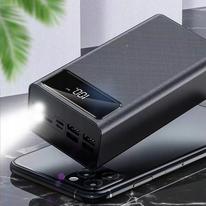 Потужний павербанк 50000 мАг, 4xUSB, USB-C, швидка зарядка (кабелі в комплекті)