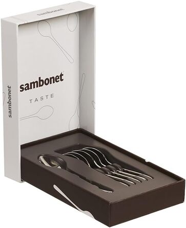 Sambonet 52553A37 Moka Spoon Set, 6-Piece, Moka Spoon Set for Coffee Enjoyment, Made of Stainless Steel 18/10, Grey