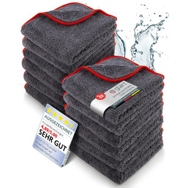 Мікрофібра для автомобіля Glart 443TPO4, 12 шт, 40x40 см, 600 GSM, серветки для полірування та чистки авто, червоні