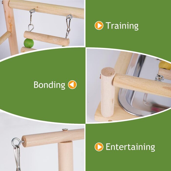 Parrot Playstand, Bird Playground, Parrot Bird Play Area, Parrot Bird Stand Bird Playground for Bird Cages, for Budgies and Cockatiels (37 * 26 * 44CM)