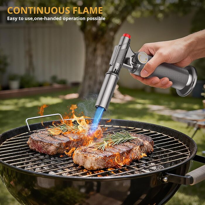 Професійний пальник Sondiko SW-801 Pro: наповнюваний металевий газовий пальник для кухні та зварювання, регульоване полум'я, вітростійкий, для чоловіків (бутан не входить)