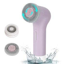 MyCarbon Electric Facial Cleansing Brush - IPX7 Waterproof, Rechargeable with USB Battery & 2x 360° Brush Heads for All Skin Types - Exfoliation & Deep Cleaning