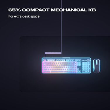 Механічна ігрова клавіатура Fnatic Streak65 LP Weiß з RGB-підсвічуванням та Speed Silver-перемикачами (65% layout, DE/QWERTZ)