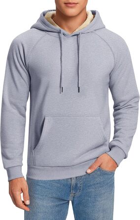 Світшот Cavva Hoodie для чоловіків з капюшоном: флісова підкладка, вітро- та водовідштовхуючий, бавовна, теплий, армійного кольору (світло-сірий, XXL)