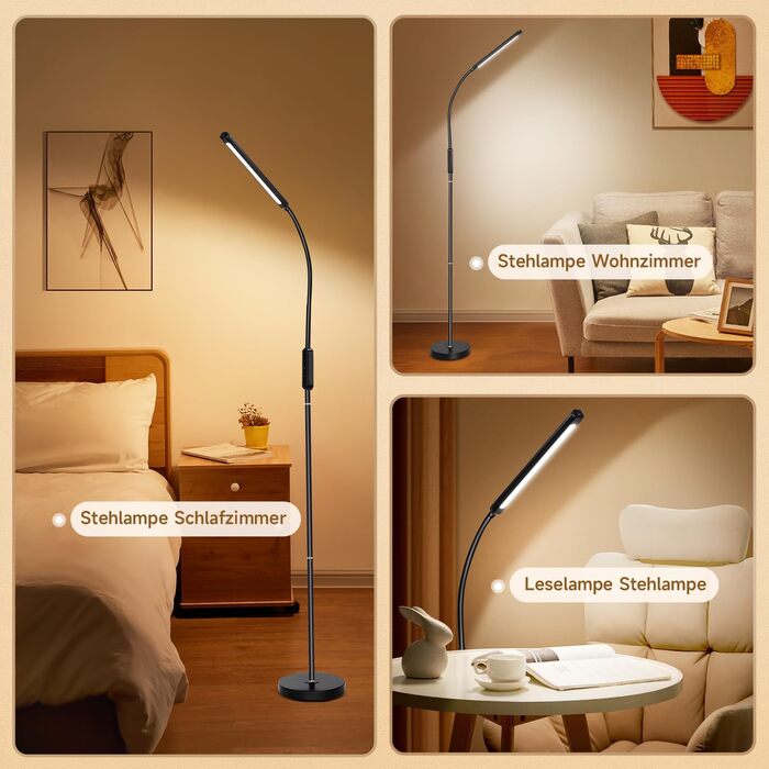 LED лампа настільна для роботи та навчання, 15 режимів, денне світло, 1000LM, регулювання яскравості, багато кольорів