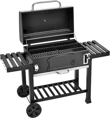 Гриль TAINO Hero XXL з кришкою, коптильня, вугільний BBQ, стійка для гриля, чохол
