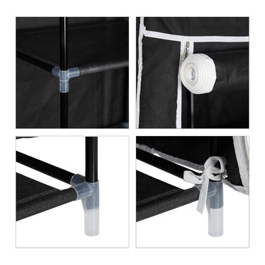 Large Fabric Storage Closet with Hanging Rod