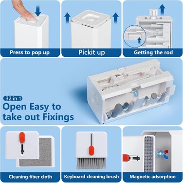 Набір для чищення Inesore 32-в-1: для AirPods Pro 3, MacBook, iPad, телефону, камери та монітора