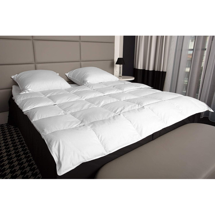 Ковдра з пуху Mayaadi Home 135x200 см, 2000 г, 70% гусиний пух, 30% перо, 100% бавовна, антиалергенна, вироблено в Європі