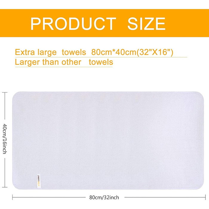 Рушник мікрофібри Sunland: спортивний, для подорожей, 40x80 см, ультрам'який, швидковисихаючий (білий)