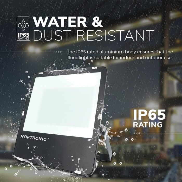 HOFTRONIC - LED Floodlight Outdoor 200W 32000 Lumens 160lm/W 4000K Neutral White Outdoor Floodlight Super Bright Floodlight Outdoor Spotlight 5 Year Warranty