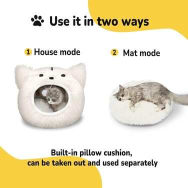 CATISM Cat Cave Cat Bed Washable Cat Sleeping Place for Cats Cute Monster Plush Pet Cat Head Pillow Cat House Cat Cushion Fluffy Kitten Puppy Snuggle Bed Pet Bed