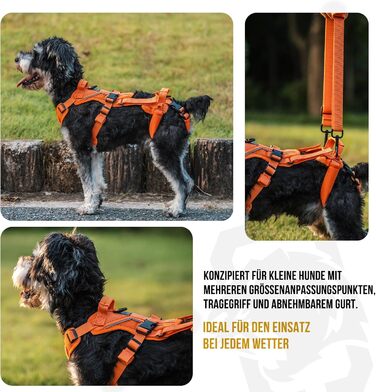 Шлейка для собак OneTigris Hopper для підтримки та реабілітації, XS (S:8-15кг, Обіх:36-51см, Грудка:51-69см), Помаранчевий