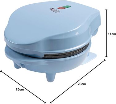 Bestron Mini-Waffeleisen: компактний вафельниця для класичних вафель з антипригарним покриттям, 550 Вт, блакитний колір, ідеально для свят та дітей