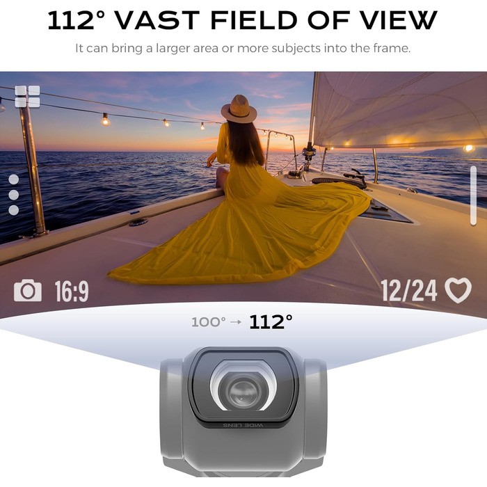 Набір фільтрів для DJI Osmo Pocket 3/4: Ширококутний об'єктив, CPL, Black Diffusion 1/4, ND4-128 (2-7 стопів)