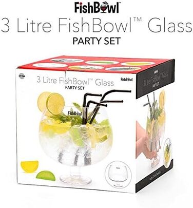 Fishbowl Extra Large Cocktail Glass, Jumbo, made of glass, extra large, 20 cm, individually (3 Liters)