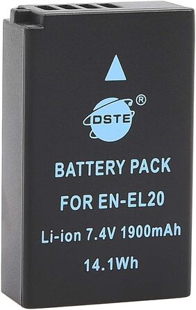 Акумулятори DSTE EN-EL20/EN-EL20a (2 шт.) з подвійним зарядним пристроєм для Nikon Coolpix