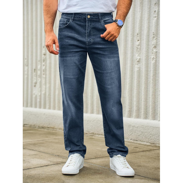 Чоловічі джинси Runcati Regular Fit темно-сині, еластичні, базові, повсякденні