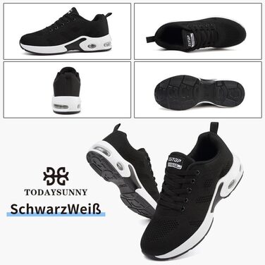 Жіночі кросівки для бігу та ходьби. Зручні, дихаючі, з амортизацією, спортивні, фітнес, для занять у залі та на вулиці. Чорно-білі, розмір 38 EU.