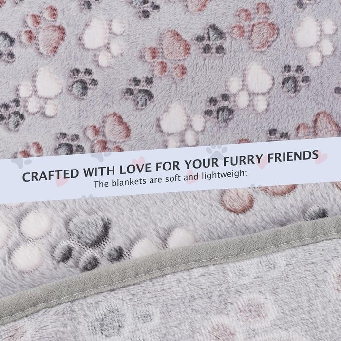 М'яка ковдра для собак та котів BVAGSS 6 шт. (60 x 40 см, сірий) - тепла флісова ковдра для маленьких та середніх тварин