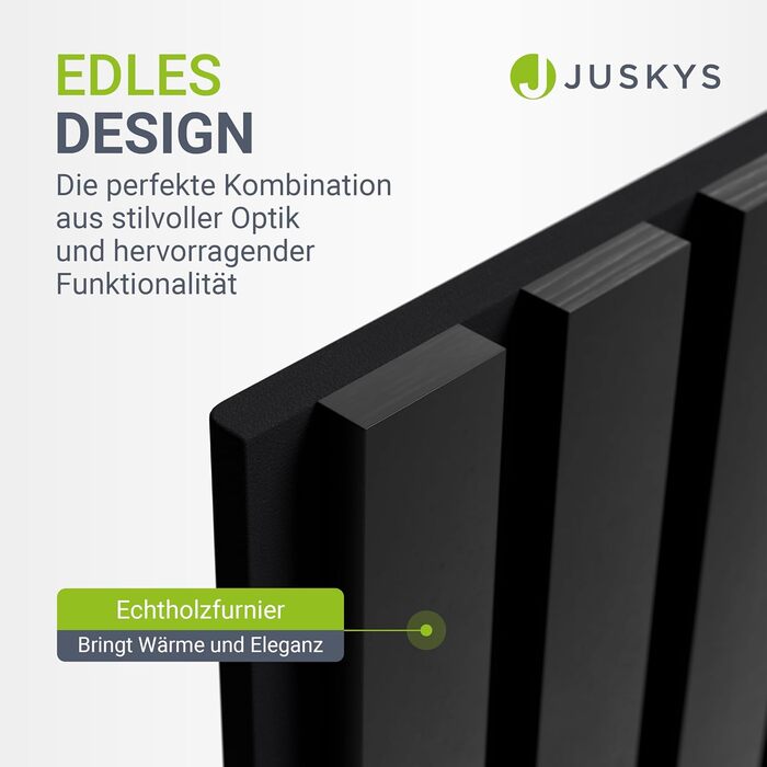 Акустичні панелі Juskys для стін, набір 4 шт (2,88 м²), 120x60 см, шумопоглинаючі декоративні панелі від луни та шуму, колір: чорний дуб