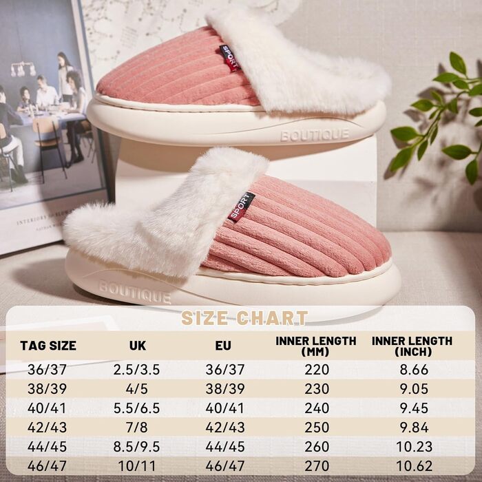 Тапочки зимові для дому Guyarns з м'якої плюшевої підкладки, чоловічі/жіночі, з піною Memory Foam, кордової тканини, антиковзаюча підошва, комфортні, теплі, зелені (38/39 EU, Рожевий)