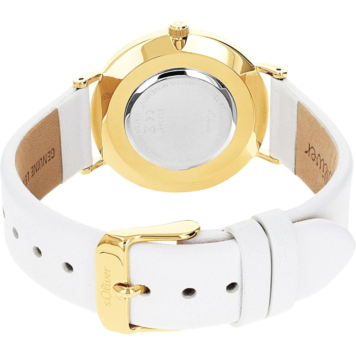 Годинник наручний s.Oliver для жінок, кварцовий, аналоговий, з шкіряним ремінцем, водонепроникний, у подарунковій коробці (класичний)