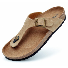 Сндалі шкіряні Ledersandalen анатомічні з корковою устілкою, тауп (Taupe), 41 EU, Іспанія