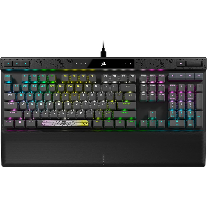 Ігрова механічна клавіатура Corsair K70 RGB MAX з магнітними перемикачами MGX, PBT Double-Shot клавіші, iCUE сумісність, QWERTY NA розкладка, сталевий колір