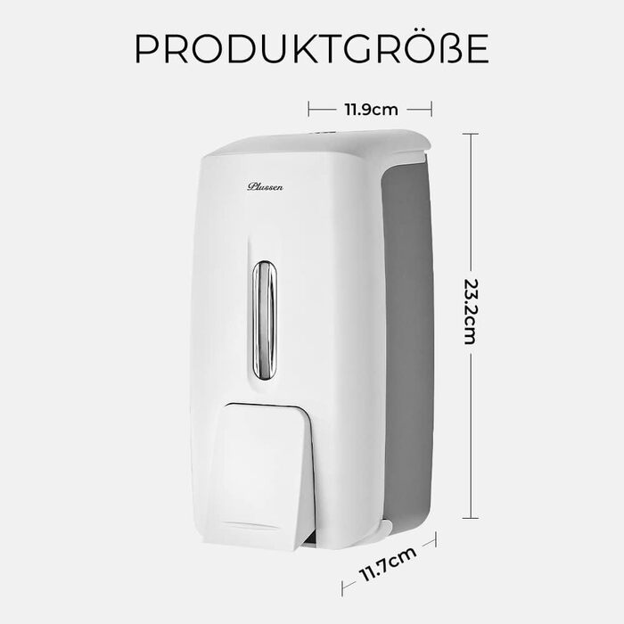 Настінний диспенсер для рідкого мила - диспенсер для мила та гелю для душу (9088) (Білий)