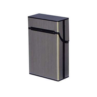 Елегантне шкіряне екіпаж для сигарет на 20 шт. з магнітною застібкою (сірий)