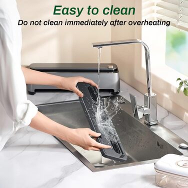 Вакуумний пакувальник 6-в-1 з LED-дисплеєм та 30см зварювальною лінією, 50 шт. пакетів, зовнішній шланг, для сухих та вологих продуктів (сріблястий)