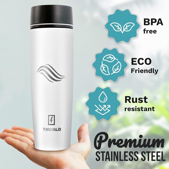 Термокружка Tavialo 460мл, пудрово-рожевий колір, нержавіюча сталь, з ізоляцією, для напоїв