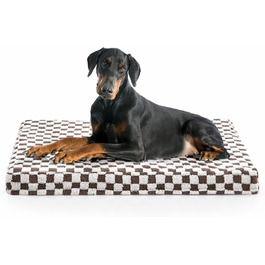 JOEJOY Extra Large Orthopedic Dog Bed, Extra Large Washable Cat Bed Dog Cushion with Memory Foam Washable Removable Waterproof Lining Orthopedic Dog Bed Gray (L 112 x W 82 x H 8 cm, Chocolate)